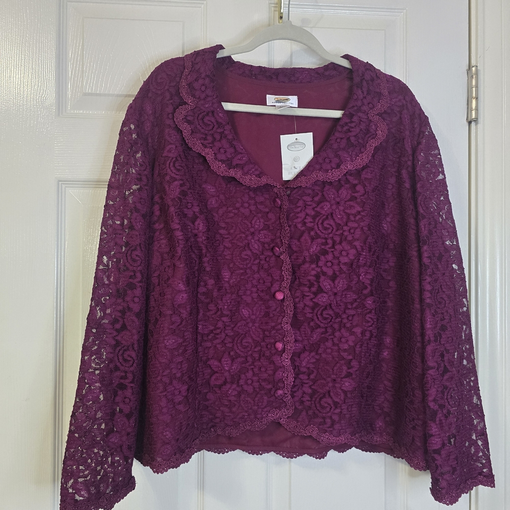 Talbots Lace Blouse - Rich Purple